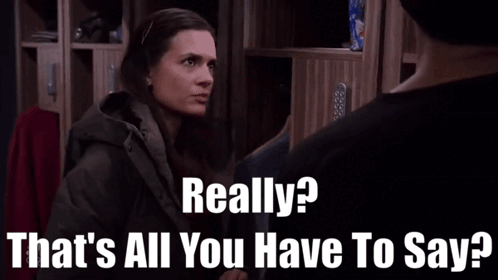 Woman Talking To Man In Locker Room GIF