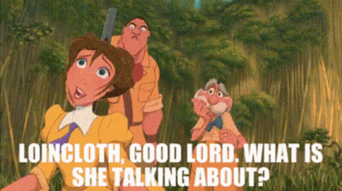 Woman Talking to Man Saying Loincloth Good Lord
