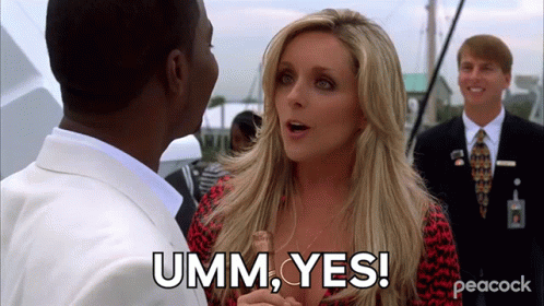 Woman Talking To Man Saying Umm Yes GIF