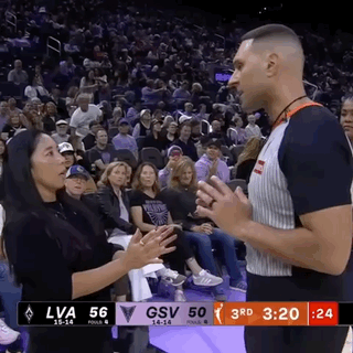 Woman Talking To Referee During Basketball Game GIF
