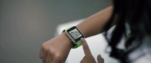 Woman Tapping Apple Watch Screen GIF