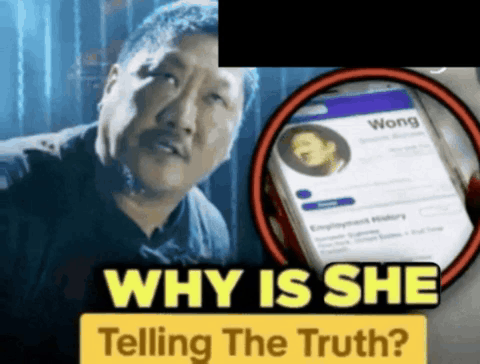 Woman Telling Truth With Man and Phone