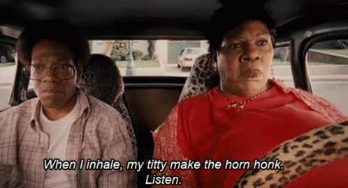 Woman Tells Man Inhale Titty Horn Honk Listen