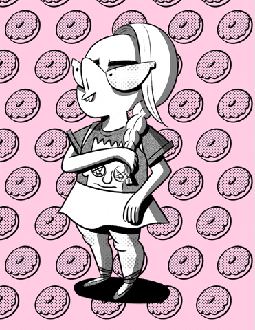 Woman Thinking Of A Lot Of Donuts GIF