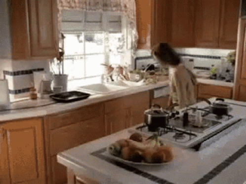 Woman Throw Thanksgiving Turkey GIF