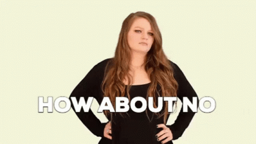 Woman Thumbs Down Saying How About No