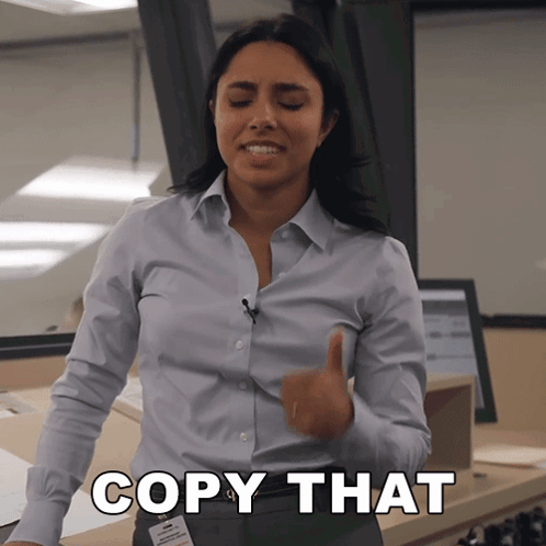 Woman Thumbs Up Saying Copy That