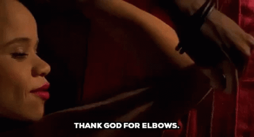 Woman Tied Up Saying Thank God for Elbows