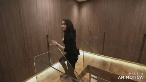 Woman Walking Down Stairs Made in Animatica