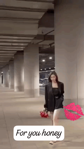 Woman Walking Down Street Saying For You Honey GIF