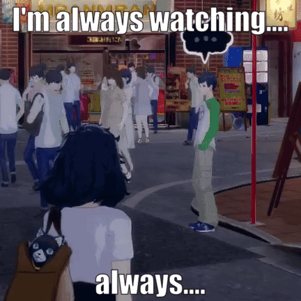 Woman Walking Down Street Saying I'm Always Watching Always