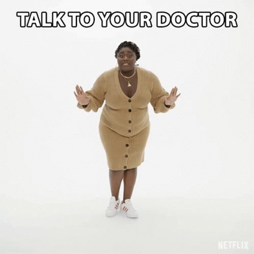 Woman Walking in Tan Sweater Talk to Your Doctor