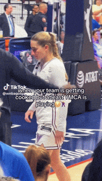 Woman Walking On Basketball Court When Your Team Is Getting Cooked GIF