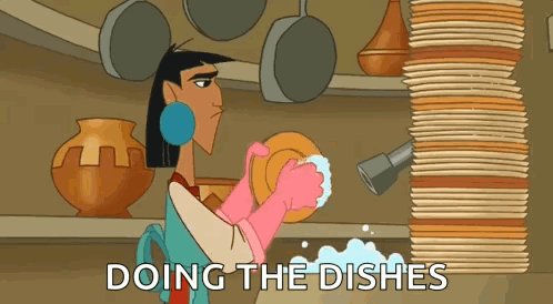Woman Washing Dishes Doing the Dishes