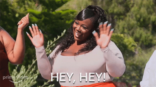 Woman Waving Hands Hey Hey