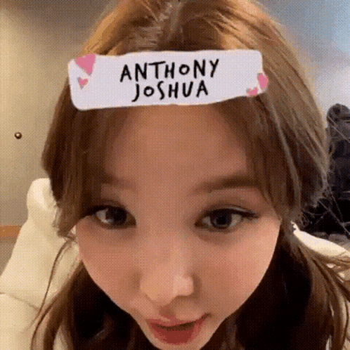 Woman Wearing Anthony Joshua Headband
