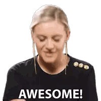 Woman Wearing Awesome Shirt