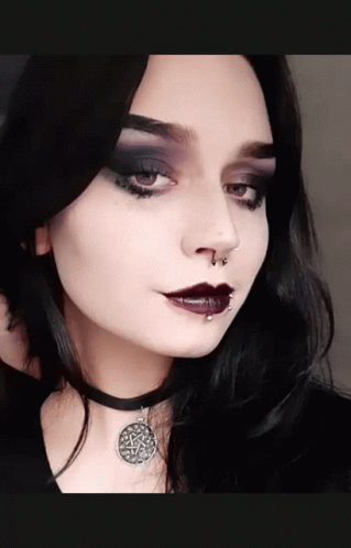 Woman Wearing Black Choker with Pentagram Pendant