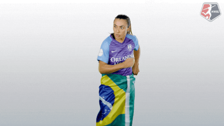 Woman Wearing Brazil Flag GIF