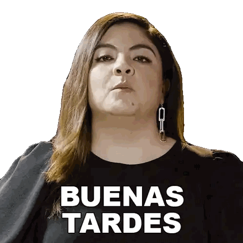 Woman Wearing Buenas Tardes Shirt