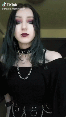 Woman Wearing Choker and Chains