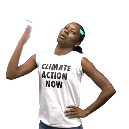 Woman Wearing Climate Action T-Shirt