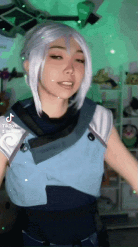 Woman Wearing Cosplay Costume GIF