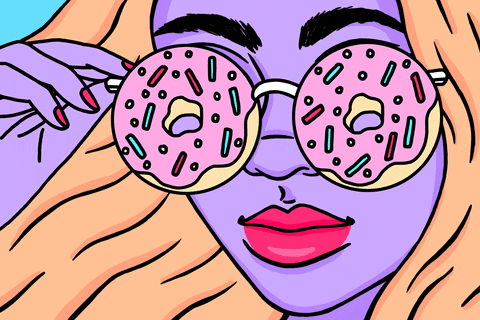 Woman Wearing Donuts Sunglass GIF