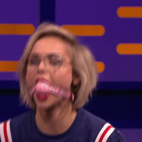 Woman Wearing Eyeglasses Gagged GIF