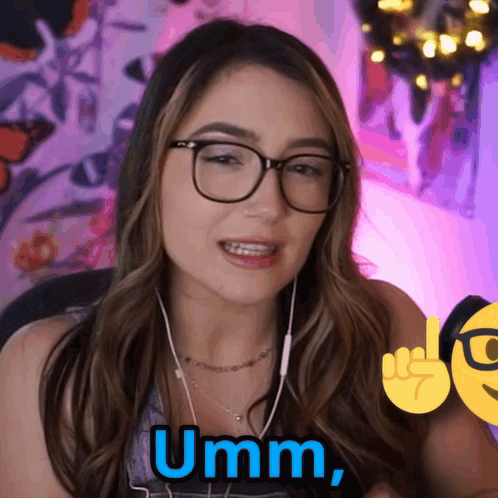 Woman Wearing Glasses and Headphones Says Umm