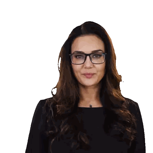 Woman Wearing Glasses Making Gesture