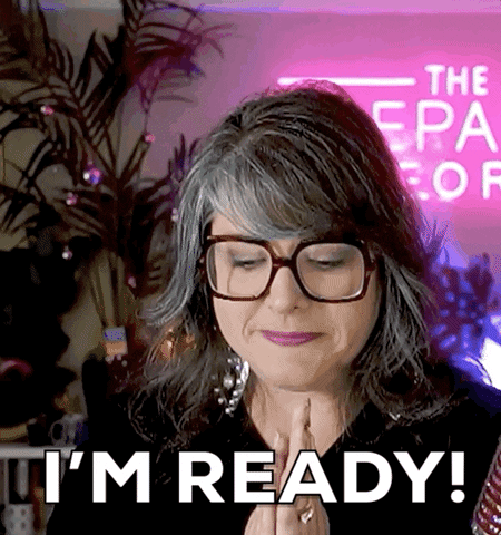 Woman Wearing Glasses Saying Im Ready