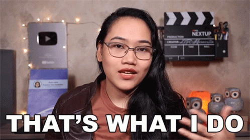 Woman Wearing Glasses Says What I Do