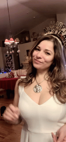 Woman Wearing Happy New Year Headband