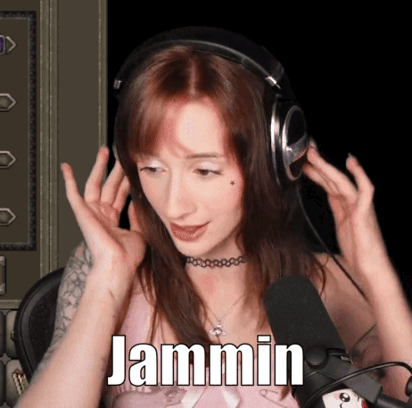 Woman Wearing Headphones and Jammin Choker