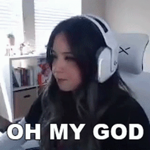 Woman Wearing Headphones Saying Oh My God