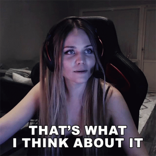 Woman Wearing Headphones Saying That's What I Think