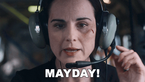 Woman Wearing Headset Mayday GIF