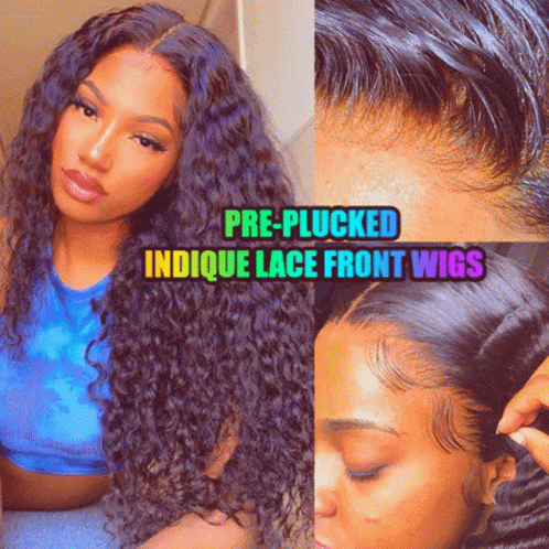 Woman Wearing Lace Front Wig GIF