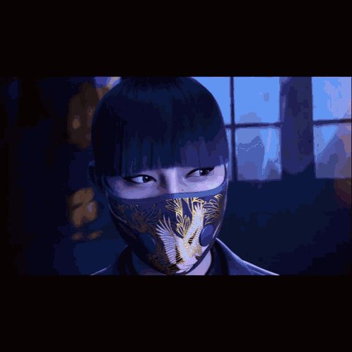 Woman Wearing Mask Looking