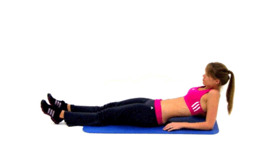 Woman Wearing Pink Doing Crunches GIF
