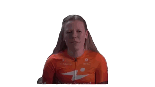 Woman Wearing Red Human Powered Shirt