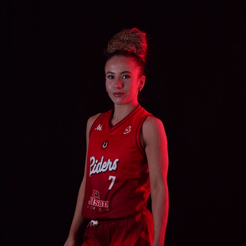 Woman Wearing Red Riders Jersey