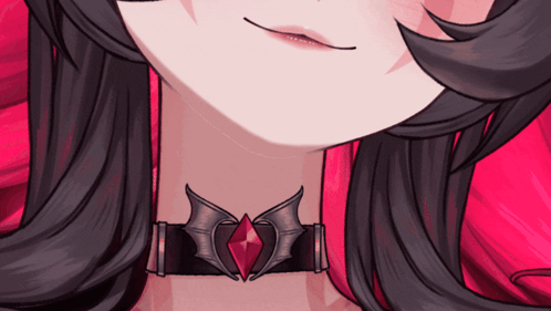 Woman Wearing Red Stone Choker