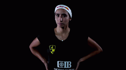 Woman Wearing Redbull Headband
