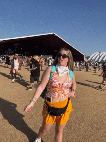 Woman Wearing Sunglasses And Bandana GIF