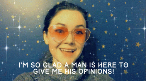 Woman Wearing Sunglasses Glad Man Is Here