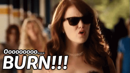 Woman Wearing Sunglasses Says Burn GIF
