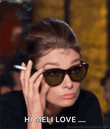 Woman Wearing Sunglasses Smoking Cigarette Says Hi Meli Love