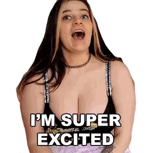 Woman Wearing Super Excited Bra